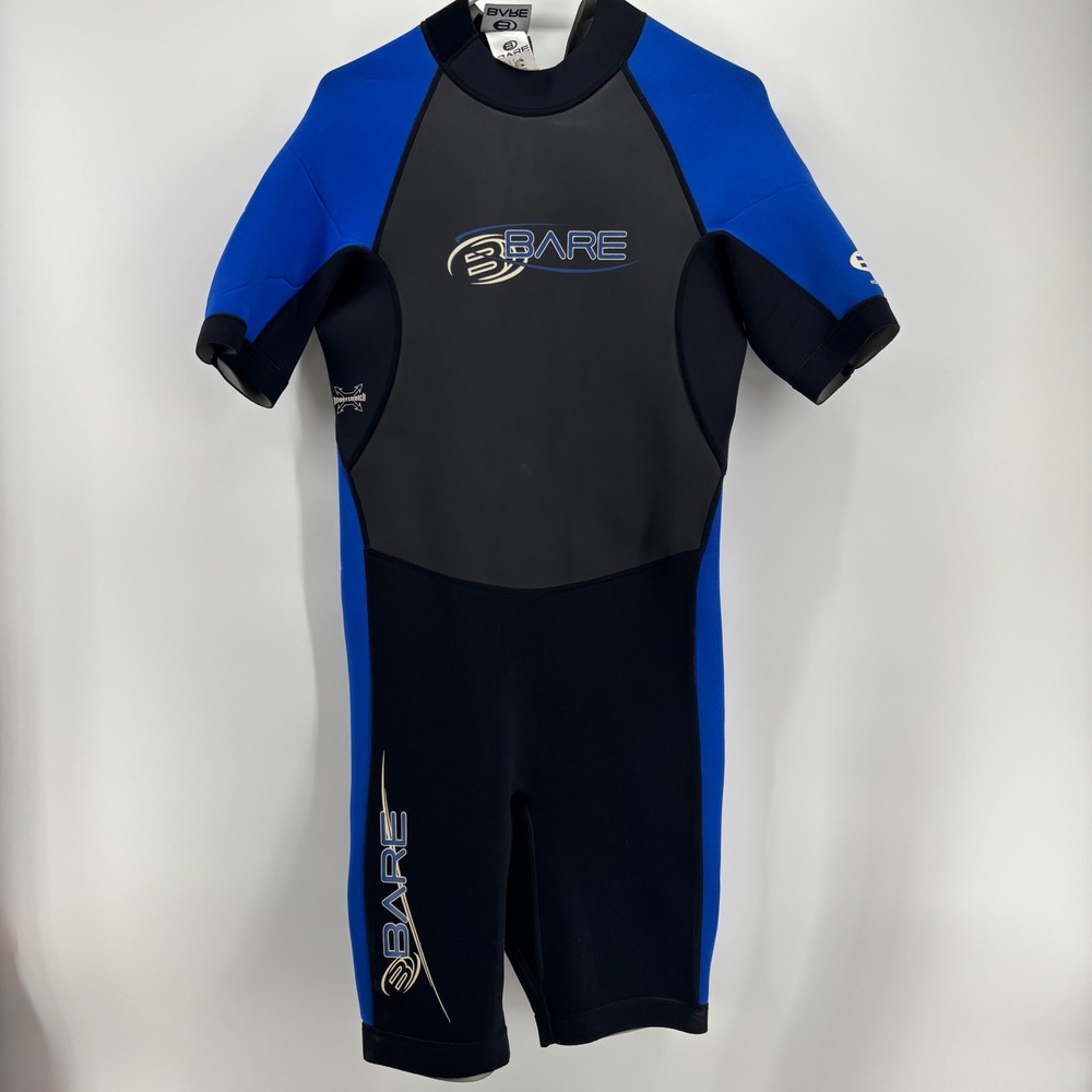 Bare Ignite Wetsuit Shorty Mens ML Blue Black Powerstretch Neoprene Diving Surf